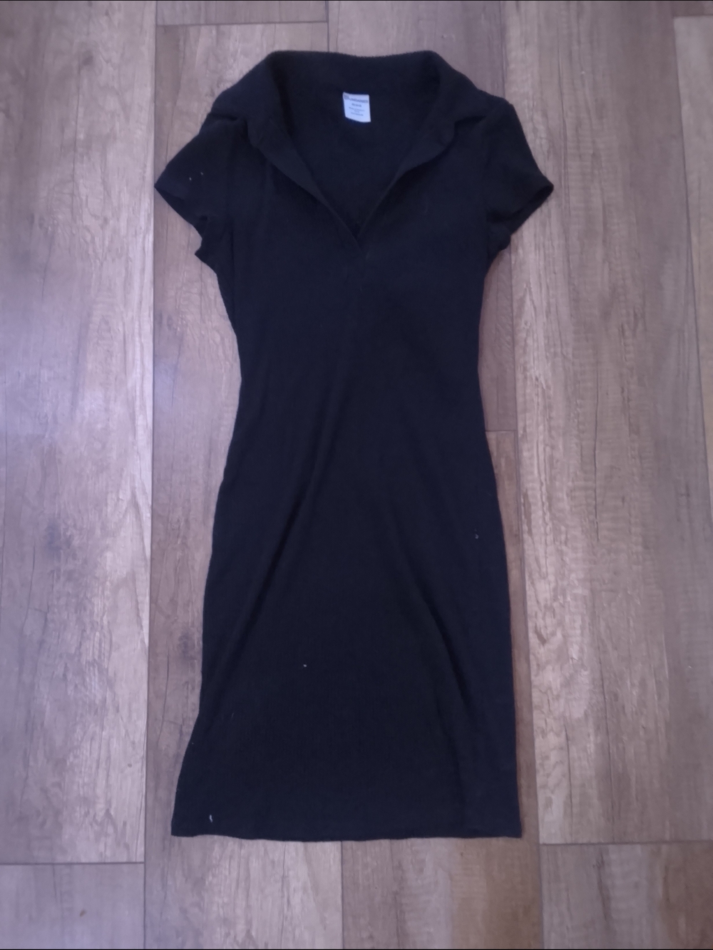 Black Short-Sleeve Dress - Womens
